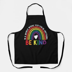 Seien Sie freundlich LGBTQ Pride Rainbow Schürze