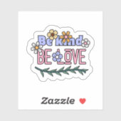 Seien Sie freundlich, Liebe Laptop Flasche | Die A Aufkleber (Blatt)