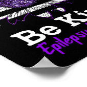 Seien Sie freundlich Lila Ribbon Sonnenblumen Kind Poster (Ecke)