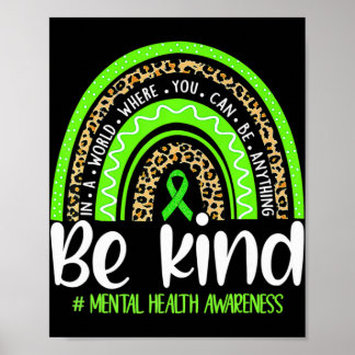 Seien Sie freundlich Mental Health Awareness Leopa Poster