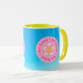 Seien Sie freundlich mit dem gelben Griff der Tass Tasse (VorderseiteRechts)