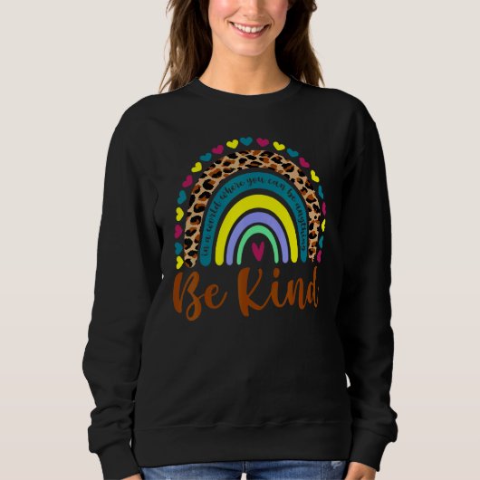 Seien Sie freundlich Niedlich Grafik Boho Leopard Sweatshirt (Vorderseite)