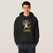 Seien Sie freundlich Niedliche Dabbing Unicorn Ora Hoodie (Vorne ganz)