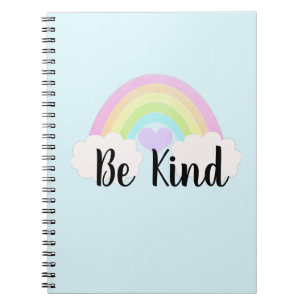 Seien Sie freundlich Pastell Watercolor Rainbow Notizblock