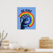 Seien Sie freundlich Rainbow Funny Güte Poster (Küche)