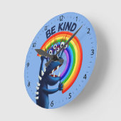 Seien Sie freundlich Rainbow Niedlich Kindkind Runde Wanduhr (Winkel)
