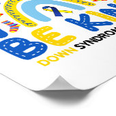 Seien Sie freundlich Rainbow World Down Syndrome A Poster (Ecke)