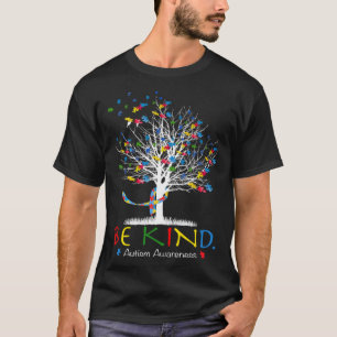 Seien Sie freundlich Rätsel Bäume Autismus Aufklär T-Shirt