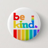 Seien Sie freundlich regenbogenfarbener grafischer Button (Vorderseite)
