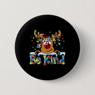 Seien Sie freundlich Rentier Red Kariert Puzzle Au Button