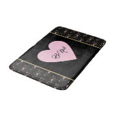 Seien Sie freundlich rosa Herz auf winzigen Rose u Badematte (Schrägansicht)