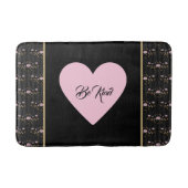 Seien Sie freundlich rosa Herz auf winzigen Rose u Badematte (Vorderseite)