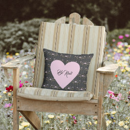 Seien Sie freundlich rosa Herz auf winzigen Rose u Kissen