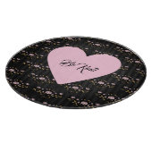 Seien Sie freundlich rosa Herz auf winzigen Rose u Schneidebrett (Ecke)