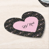 Seien Sie freundlich rosa Herz auf winzigen Rose u Untersetzer (angewinkelt)