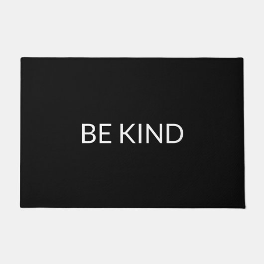 Seien Sie freundlich Schwarz und Weiß minimalistis Fußmatte (Vorderseite)