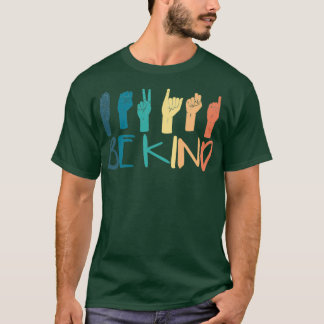Seien Sie freundlich signierte Sprachlehrer rückwä T-Shirt