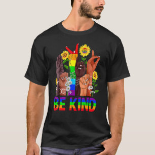 Seien Sie freundlich signierter Sprachhandschuh un T-Shirt