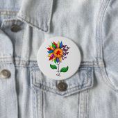 Seien Sie freundlich Sonnenblumen- Autismus-Bewuss Button (Beispiel)