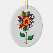 Seien Sie freundlich Sonnenblumen- Autismus-Bewuss Keramik Ornament (Rechts)
