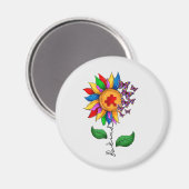 Seien Sie freundlich Sonnenblumen- Autismus-Bewuss Magnet (Vorderseite/Rückseite)