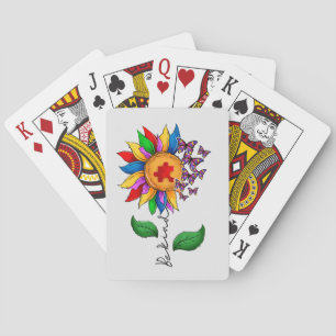 Seien Sie freundlich Sonnenblumen- Autismus-Bewuss Spielkarten