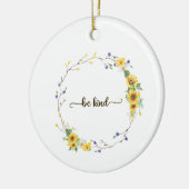 Seien Sie freundlich, Sonnenblumen, botanischer Kr Keramik Ornament (Links)