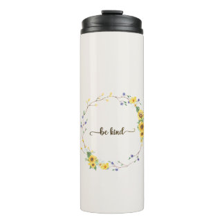 Seien Sie freundlich, Sonnenblumen, botanischer Kr Thermosbecher