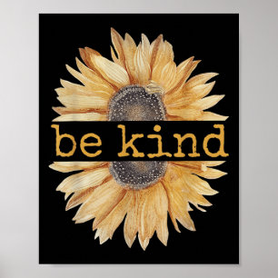Seien Sie freundlich Sonnenblumen Retro Vintage Ni Poster