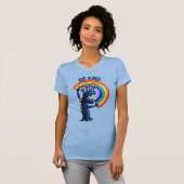 Seien Sie freundlich - Süße Figur-Regenbogen-Posit T-Shirt (Vorne ganz)
