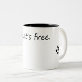 Seien Sie freundlich und kostenlos - inspirierende Zweifarbige Tasse (VorderseiteRechts)
