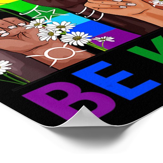 Seien Sie freundlich und sprechen Sie LGBTQ Gay Le Poster (Ecke)