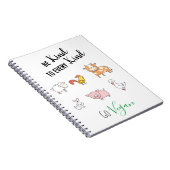 Seien Sie freundlich Vegan mit niedlichen Cartoon Notizblock (Rechte Seite)