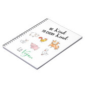 Seien Sie freundlich Vegan mit niedlichen Cartoon Notizblock (Linke Seite)