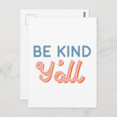 Seien Sie freundlich Y all Southern Postcard Postkarte (Vorne/Hinten)