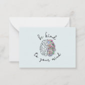 Seien Sie freundlich zu Ihrem Geist, wie das Gehir Mitteilungskarte (Vorderseite)