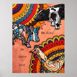 Seien Sie freundlich zu jeder Art Poster