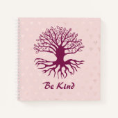 Seien Sie freundlicher Baum in Burgund mit rosa He Notizblock (Vorderseite)
