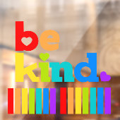 Seien Sie freundlicher Herzregenbogen-positiver Sl Fensteraufkleber (Blatt 2)