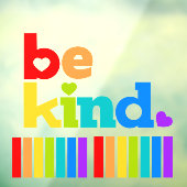 Seien Sie freundlicher Herzregenbogen-positiver Sl Fensteraufkleber (Blatt 3)