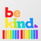 Seien Sie freundlicher Herzregenbogen-positiver Sl Fensteraufkleber (Blatt)