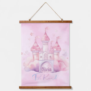 Seien Sie freundlicher Palast auf der rosa Cloud b Wandteppich Mit Holzrahmen