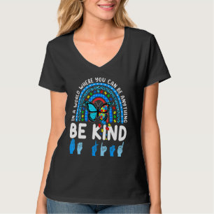 Seien Sie freundlicher Rainbow Kindness Blue Autis T-Shirt