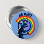 Seien Sie freundlicher Rainbow Niedlich Button (Vorne & Hinten)