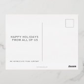 Seien Sie froh Holly Modern Business Holiday Foil Folien Feiertagspostkarte (Rückseite)