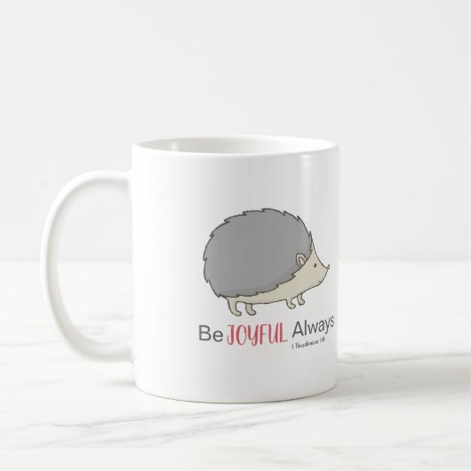 Seien Sie froh, immer rosa Igel Kaffeetasse (Links)