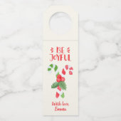 Seien Sie froh | Wasserfarbe Candy Cane Weihnachte Flaschenanhänger (Rückseite)