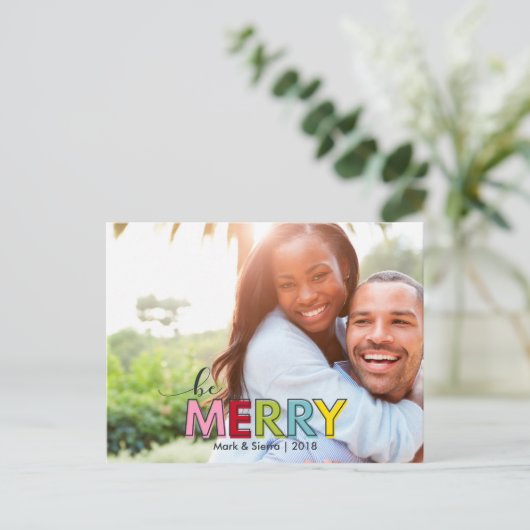 Seien Sie froh Weihnachten Foto Weihnachten Weihna Postkarte (Stehend Vorderseite)