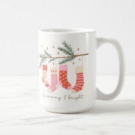 Seien Sie frohe und helle Weihnachts-Strümpfe auf  Kaffeetasse