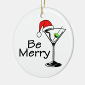 Seien Sie frohe Weihnachten Martini Keramik Ornament (Links)
